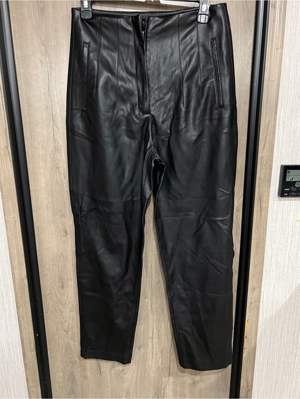 Zara Black Faux Leather Women's Trousers